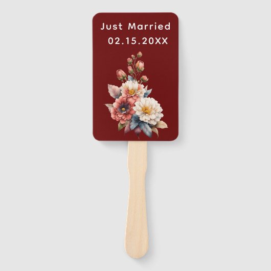 Wedding Floral Monogram Fächer (Vorderseite)