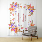 Wedding Floral Watercolor Photo Booth Backdrop Wandteppich (Beispiel)
