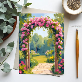 Wedding Flower Arch | Watercolor Marriage Painting Postkarte