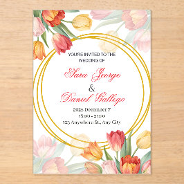 wedding flower invitation acryleinladungen