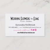 Wedding Flowers Floral Design Florist Dahlia pink Visitenkarte (Rückseite)
