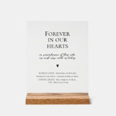 Wedding Forever In Our Hearts Memorial Acrylschild (Vorderseite)