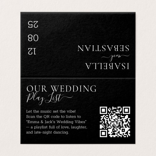 Wedding Formal Black QR Code Playlist (Außenseite Aufgefaltet)