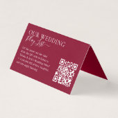 Wedding Formal Burgundy QR Code Playlist (Vorderseite)