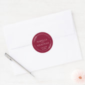 Wedding Formal Burgundy Runder Aufkleber (Umschlag)