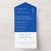 Wedding Formal Cobalt Blue Kindly Reply invite All In One Einladung (Innen)
