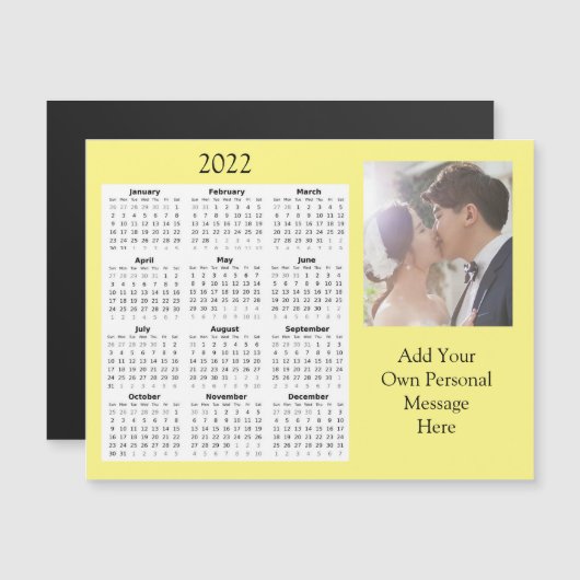 Wedding Foto 2022 Mini-Kalender Magneteinladung (Vorne/Hinten)