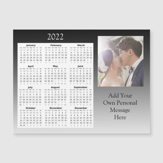 Wedding Foto 2022 Mini Kalender Magnetic Einladung (Vorderseite)