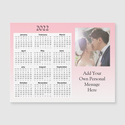 Wedding Foto 2022 Mini Kalender Magnetic Invita Magneteinladung (Vorderseite)