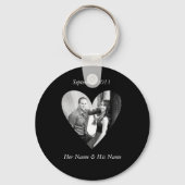 Wedding Foto Black Heart Keychain Schlüsselanhänger (Vorderseite)