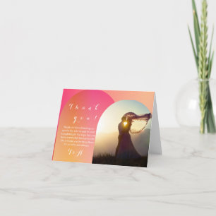 Wedding Foto Boho Arch Sunset Ombre Vielen Dank Karte