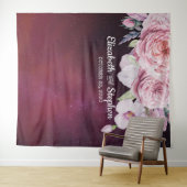 Wedding Foto Booth Backdrop Boho Floral Burgundy Wandteppich (Beispiel (Horizontal))