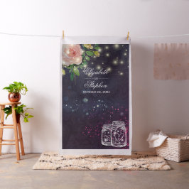 Wedding Foto Booth Backdrop Chic Floral Mason Jar Stoff