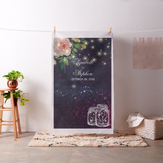 Wedding Foto Booth Backdrop Chic Floral Mason Jar Stoff (Beispiel)