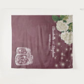 Wedding Foto Booth Backdrop Mason Jars Hydrangea Wandteppich (Vorderseite (Horizontal))