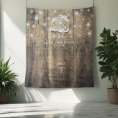 Wedding Foto Booth Backdrop Wood Mason Jar Lights Wandteppich