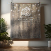 Wedding Foto Booth Backdrop Wood Mason Jar Lights Wandteppich