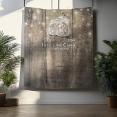 Wedding Foto Booth Backdrop Wood Mason Jar Lights Wandteppich