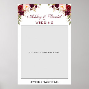 Wedding Foto Booth Prop Burgund Poster