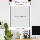 Wedding Foto Booth Prop Burgundy Poster (Heimbüro)