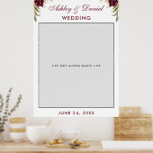 Wedding Foto Booth Prop Burgundy Poster (Küche)