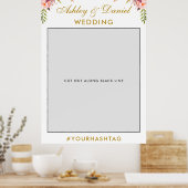 Wedding Foto Booth Prop | Gold Pink, floral Poster (Küche)
