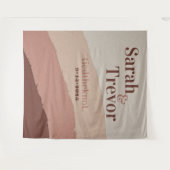 Wedding Foto Booth Retro Funky Earth Tones T Wandteppich (Vorderseite (Horizontal))