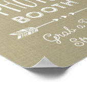 Wedding Foto Booth Sign Burlap Hearrows Arrows Poster (Ecke)