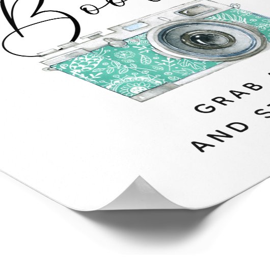 Wedding Foto Booth Sign | Elegant Calligraphy Poster (Ecke)