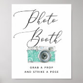 Wedding Foto Booth Sign | Elegant Calligraphy Poster (Vorne)