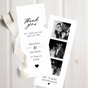 Wedding Foto Booth Strip Style Danke Karte