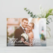 Wedding Foto Bride & Groom Vielen Dank Dankeskarte (Stehend Vorderseite)