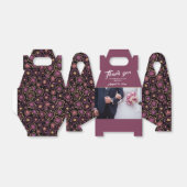 Wedding Foto Burgundy Blume Pattern Vielen Dank Geschenkschachtel (Ungefaltet)