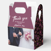 Wedding Foto Burgundy Blume Pattern Vielen Dank Geschenkschachtel (Geöffnet)