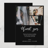 Wedding Foto Collage Elegant Black Danke (Vorne/Hinten)