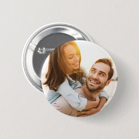 Wedding Foto Couple Newlywed Button (Vorne & Hinten)