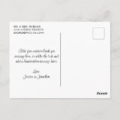 Wedding Foto Curly Calligraphy Vielen Dank Postkarte (Rückseite)