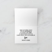 Wedding Foto Danke, Script Calligrafy Dankeskarte (Innenseite)