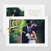 Wedding Foto der Liebe-u. des Dank-| Dankeskarte (Vorne/Hinten)