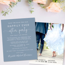Wedding Foto Dusty Blue Empfang Save the Date