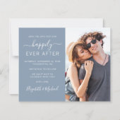 Wedding Foto Dusty Blue Save the Date (Vorderseite)