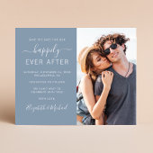 Wedding Foto Dusty Blue Save the Date