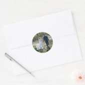Wedding Foto & elegantes White Script Vielen Dank Runder Aufkleber (Umschlag)