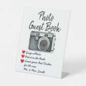 Wedding Foto Gästebuch-Zeichen für Empfang Sockelschild (Vorderseite)