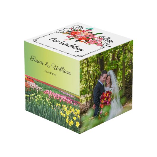 Wedding Foto Gefallen Cube Würfel (Vorderseite Schrägansicht)