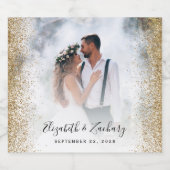 Wedding Foto Gold Glitzer Schaumweinetikett (Einzelnes Label)