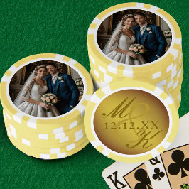 Wedding Foto Gold Rokoko Monogram Poker Chips
