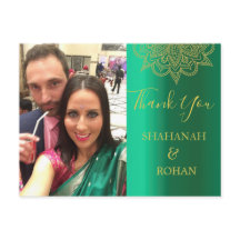 Wedding Foto Green Gold Indianerstil Vielen Dank