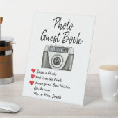 Wedding Foto Guest Book Sign Guestbook Pedestal Sockelschild (In SItu)