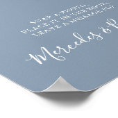 Wedding Foto Guest Moderne Kalligrafie Dusty Blue Poster (Ecke)